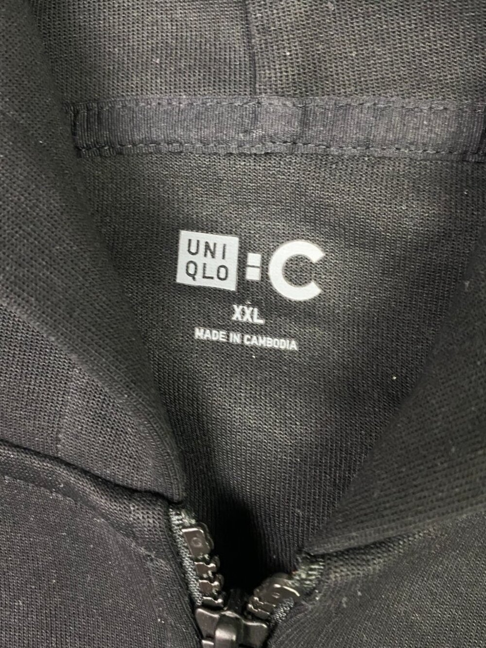 Uniqlo :C Sweat Oversized Full Zip Hoodie Unisex XXL Black Mens Womens - Picture 5 of 12
